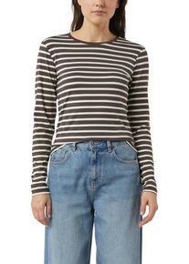 Langarmshirt comma, Damen, Gr. 44, chocolate wei&szlig;, Single Jersey, Obermaterial: 90% Viskose, 5% Elasthan, 5% metallisierte Fasern, gestreift, normal h&uuml;ftbedeckend, Rundhals, Shirts Langarmshirt, geringelt, mit Glitzer-F&auml;den