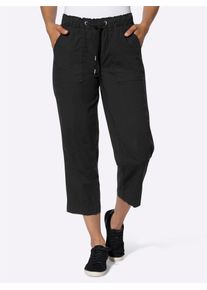 7/8-Hose Casual Looks, Damen, Gr. 46, Normalgr&ouml;&szlig;en, schwarz, 98% Baumwolle, 2% Elasthan, unifarben, 7/8-L&auml;nge, Hosen 7/8-Hose