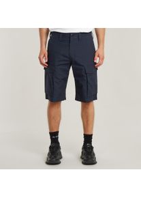 G-Star Raw Cargoshorts G-STAR "Core Regular Cargo Short", Herren, Gr. 31, N-Gr, blau (salute), Web, Obermaterial: 100% Baumwolle, unifarben, regular fit ca. Mitte Knie, Hosen Cargoshorts, mit innenliegener Kordel