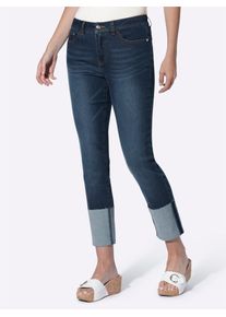 7/8-Hose Heine, Damen, Gr. 46, Normalgr&ouml;&szlig;en, blau, stone, washed, 56% Baumwolle, 19% Polyester, 14% Lyocell, 10% Viskose, 1% Elasthan, unifarben, Hosen 7/8-Hose