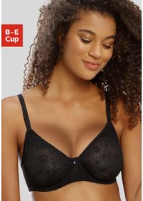 T-Shirt-BH Nuance, Damen, Gr. 70, Cup D, schwarz, Spitze, Obermaterial: 80% Polyamid, 20% Elasthan, BHs T-Shirt-BH, mit B&uuml;gel, mit nahtlosen Cups aus glatter Spitze, Dessous, Topseller