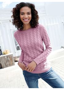 Strickpullover Casual Looks "Pullover", Damen, Gr. 48, rosa (altros&eacute;), 100% Baumwolle, unifarben, Pullover Strickpullover