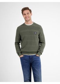 Strickpullover Lerros, Herren, Gr. XL, nordic olive, Strick, Obermaterial: 100% Baumwolle, gestreift, regular fit normal, Rundhals, Rippb&uuml;ndchen, Pullover Strickpullover, mit Logo Stickerei