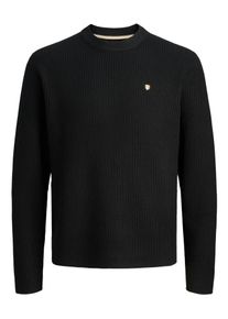 Jack & Jones Strickpullover JACK & JONES "JPRBLURICHARD KNIT CREW NECK", Herren, Gr. L, schwarz, Strick, Obermaterial: 73% Polyester, 27% Polyacryl, unifarben, regular fit, Rundhals, Pullover Strickpullover
