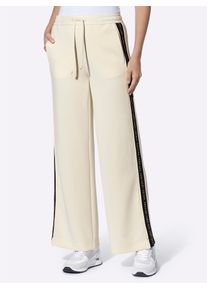 Jerseyhose Heine, Damen, Gr. 46, Normalgr&ouml;&szlig;en, champagner, 50% Modal, 44% Polyester, 6% Elasthan, gemustert, mehrfarbig, unifarben, Hosen Jerseyhose