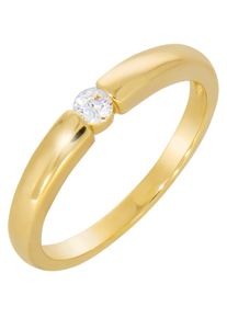 Fingerring Firetti "Schmuck Geschenk Silber 925 Damenring Verlobungsring Solit&auml;r" Gr. 56, gold (gelbgoldfarben, kristallwei&szlig;), Fingerringe, Damen, 56, Silber 925 (Sterlingsilber), 1,9mm, Fingerring, mit Zirkonia (synth.)