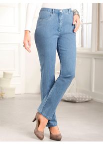Bequeme Jeans Classic Basics, Damen, Gr. 46, Normalgr&ouml;&szlig;en, blau (blau, bleached), 81% Baumwolle, 17% Polyester, 2% Elasthan, unifarben, lang, Jeans Bequeme Jeans