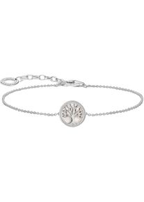 Armband Thomas Sabo "mit Tree-of-Love-Anh&auml;nger" Gr. 19, bunt (silberfarben, wei&szlig;), Armb&auml;nder, Damen, 19, Silber 925 (recycelt), Armband