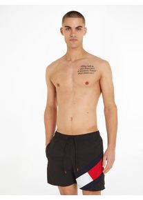 Badeshorts "SF MEDIUM DRAWSTRING", Herren, Gr. XL (54), N-Gr, schwarz, Microfaser, Polyamid, Tommy Hilfiger Swimwear, unifarben, Badehosen Badeshorts, mit Tommy Hilfiger Markenlabel, Topseller