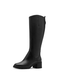 Stiefel Tamaris, Damen, Gr. 38, Normalschaft, schwarz, Leder, Lederimitat, unifarben, Schuhe Stiefel, Blockabsatz, Businesstiefel, Langschaftstiefel im Reiterlook