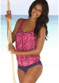 Oversize-Tankini Venice Beach, Damen, Gr. 54, N-Gr, lila (beere, rosa), Polyamid, Bikini-Sets Oversize-Tankini, Oversize-Form