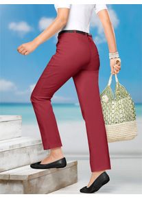 Bequeme Jeans Classic Basics, Damen, Gr. 46, Normalgr&ouml;&szlig;en, rot (weinrot), 97% Baumwolle, 3% Elasthan, unifarben, lang, Jeans Bequeme Jeans