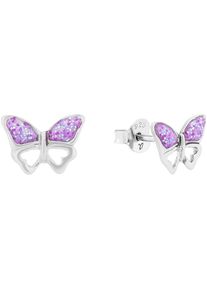 Paar Ohrstecker Amor "Schmetterling", silber (silberfarben), Ohrringe, M&auml;dchen, Silber 925 (Sterlingsilber), Paar Ohrstecker