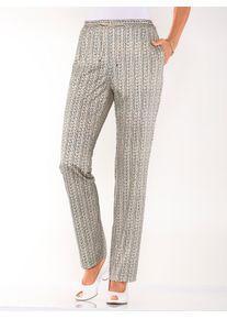 Jerseyhose Classic Basics, Damen, Gr. 46, Normalgr&ouml;&szlig;en, beige (sand, gestreift), 100% Polyester, gemustert, lang, Hosen Jerseyhose