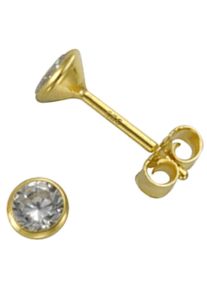 Paar Ohrstecker Firetti "Schmuck Geschenk Silber 925 Ohrschmuck Solit&auml;r" Gr. 3,5, gold (gelbgoldfarben, kristallwei&szlig;), Ohrringe, Damen, 3,5, Silber 925 (Sterlingsilber), Paar Ohrstecker, mit Zirkonia (synth.)