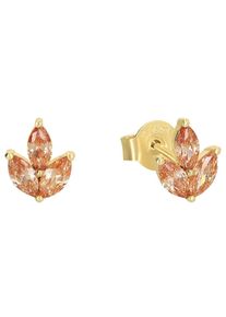 Paar Ohrstecker Amor "Bl&uuml;te", orange (gelbgoldfarben, apricot, apricot), Ohrringe, Damen, Silber 925 (Sterlingsilber), Paar Ohrstecker, mit Zirkonia (synth.)