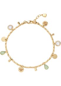 Armband Leonardo "Ella", bunt (gelbgoldfarben, kristallwei&szlig;, gelb, aquablau, gr&uuml;n, kristallwei&szlig;), Armb&auml;nder, Damen, 20cm, Edelstahl, Armband, mit Glasstein, Zirkonia (synth.)