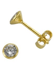 Paar Ohrstecker Firetti "Schmuck Geschenk Silber 925 Ohrschmuck Solit&auml;r" Gr. 3, gold (gelbgoldfarben, kristallwei&szlig;), Ohrringe, Damen, 3, Silber 925 (Sterlingsilber), Paar Ohrstecker, mit Zirkonia (synth.)