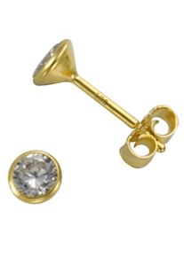 Paar Ohrstecker Firetti "Schmuck Geschenk Silber 925 Ohrschmuck Solit&auml;r" Gr. 4, gold (gelbgoldfarben, kristallwei&szlig;), Ohrringe, Damen, 4, Silber 925 (Sterlingsilber), Paar Ohrstecker, mit Zirkonia (synth.)