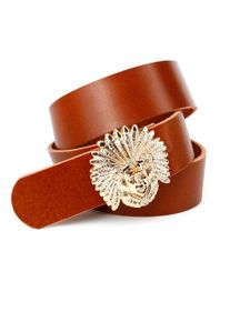 Lederg&uuml;rtel Anthoni Crown, Damen, Gr. 105, braun, Leder, unifarben, G&uuml;rtel Lederg&uuml;rtel, genarbt, mit gl&auml;nzender Schlie&szlig;e