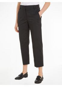 Chinohose Tommy Hilfiger, Damen, Gr. 34, N-Gr, schwarz, Web, Obermaterial: 65% Baumwolle, 33% Lyocell, 2% Elasthan, unifarben, slim fit 7/8-L&auml;nge, Hosen Chinohose, mit B&uuml;gelfalten