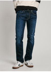 Regular-fit-Jeans Pepe Jeans "CASH", Herren, Gr. 34, L&auml;nge 34, blau (dunkelblau, used), Denim/Jeans, Obermaterial: 99% Baumwolle, 1% Elasthan, leichte Abriebeffekte, normal lang, Jeans Regular-fit-Jeans