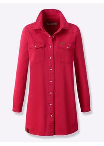 Longbluse Casual Looks, Damen, Gr. 54, erdbeere, 100% Baumwolle, unifarben, Blusen Longbluse