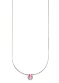Kette mit Anh&auml;nger Bruno Banani "Schmuck Geschenk Silber 925 Halsschmuck Halskette Schlangenkette Stein", bunt (silberfarben, pink), Halsketten, Damen, Silber 925 (Sterlingsilber), L: 45, Kette mit Anh&auml;nger, mit Zirkonia (synth.), Korund (synth.) oder Spinell (synth.)