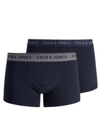 Jack & Jones Trunk JACK & JONES "JACVINCENT TRUNKS 2 PACK NOOS", Herren, Gr. S, 2 Stk., blau (navy blazer), Jersey, Obermaterial: 95% Baumwolle, 5% Elasthan, unifarben, Unterhosen Trunk