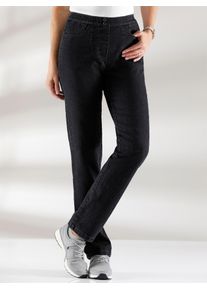 Dehnbund-Jeans Classic Basics, Damen, Gr. 26, Kurzgr&ouml;&szlig;en, schwarz (schwarz, denim), 81% Baumwolle, 17% Polyester, 2% Elasthan, unifarben, lang, Jeans Dehnbund-Jeans