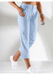 Stretch-Hose Casual Looks, Damen, Gr. 46, Normalgr&ouml;&szlig;en, blau (hellblau), 98% Baumwolle, 2% Elasthan, unifarben, 7/8-L&auml;nge, Hosen Stretch-Hose