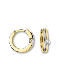 Paar Creolen ONE ELEMENT "Zirkonia Ohrringe Creolen aus 333 Gelbgold", gold, Ohrringe, Damen, Gelbgold 333, Paar Creolen