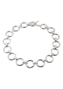 Collier Firetti "mit Ringen, rund, matt", grau (metallfarben), Halsketten, Damen, Metall, L: 43,5, Collier