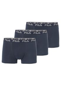 Boxershorts Fila "MAN BOXER SHORTS", Herren, Gr. XL, blau (navy), Obermaterial: 95% Baumwolle, 5% Elasthan, unifarben, eng, Unterhosen Boxershorts, mit elastischem Logobund