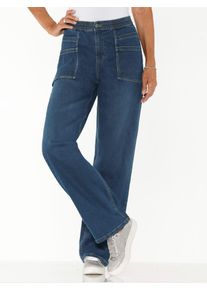 Bequeme Jeans Classic Basics, Damen, Gr. 46, Normalgr&ouml;&szlig;en, blau, stone, washed, 81% Baumwolle, 17% Polyester, 2% Elasthan, unifarben, lang, Jeans Bequeme Jeans