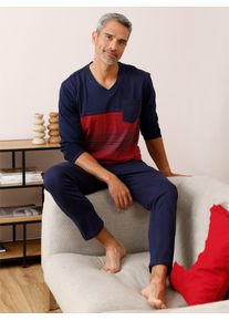 Schlafanzug COMTE, Herren, Gr. 44/46, marine, kirsche, geringelt, 100% Baumwolle, Homewear-Sets Schlafanzug