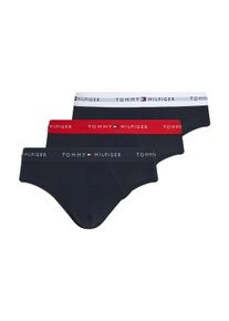 Slip "3P BRIEF DTM", Herren, Gr. L (52), 3 Stk., blau (des sky, primary rot, wei&szlig;), Jersey, Obermaterial: 95% Baumwolle, 5% Elasthan, Tommy Hilfiger Underwear, kontrastfarbene Details, k&ouml;rpernah, Unterhosen Slip, mit Logo-Elastikbund
