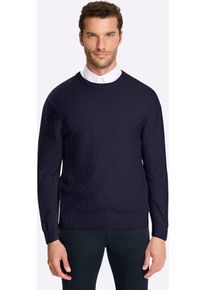 Rundhalspullover Marco Donati "Pullover", Herren, Gr. 52, marine, 100% Baumwolle, Pullover Rundhalspullover