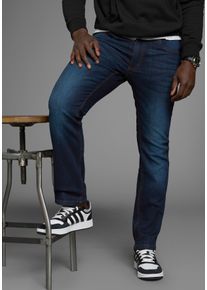 Stretch-Jeans Arizona, Herren, Gr. 42, L&auml;nge 34, blau (dunkelblau used), Denim/Jeans, Obermaterial: 98% Baumwolle, 2% Elasthan, unifarben, Basic, straight fit lang, Jeans Stretch-Jeans, gerade geschnittenes Bein, niedrige Leibh&ouml;he