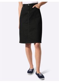 Jeansrock Casual Looks, Damen, Gr. 40, schwarz, denim, 99% Baumwolle, 1% Elasthan, unifarben, kurz, R&ouml;cke Jeansrock