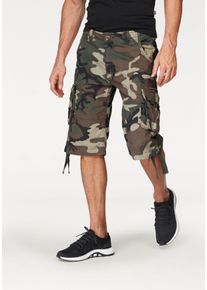 Cargobermudas Alpha Industries "Jet Short", Herren, Gr. 32, N-Gr, braun (tarnfarben), Web, Obermaterial: 100% Baumwolle, bedruckt, normal knieumspielend, Hosen Cargobermudas