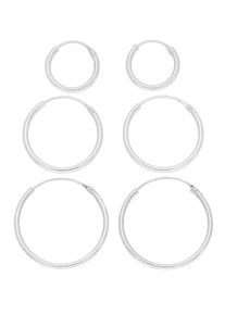 Creolen-Set Firetti "Multipack Schmuck Geschenk Silber 925 Ohrschmuck Creolenset", silber (silberfarben), Ohrringe, Damen, Silber 925 (Sterlingsilber), Creolen-Set