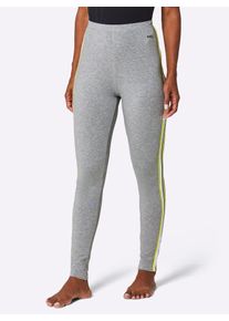 Leggings feel good, Damen, Gr. 44/46, Normalgr&ouml;&szlig;en, grau (grau, meliert), 95% Baumwolle, 5% Elasthan, unifarben, Hosen Leggings