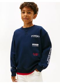 Sweatshirt Tommy Hilfiger, Jungen, Gr. 74, schwarz night navy, Sweatware, Obermaterial: 80% Baumwolle, 20% Polyester, unifarben, regular fit normal, Rundhals, eingesetzt B&uuml;ndchen, Sweatshirts Sweatshirt, Regular fit, f&uuml;r Kinder bis 16 Jahre