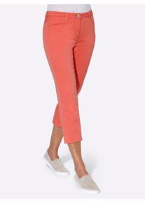 3/4-Jeans Casual Looks, Damen, Gr. 46, Normalgr&ouml;&szlig;en, orange (koralle), 98% Baumwolle, 2% Elasthan, unifarben, 3/4-L&auml;nge, Jeans 3/4-Jeans