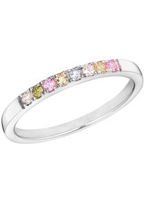 Fingerring s.Oliver "Regenbogen-Optik" Gr. 56, silber (silberfarben, gr&uuml;n, pink, gelb, rosa, blau, kristallwei&szlig;), Fingerringe, Damen, 56, Silber 925 (Sterlingsilber), 2mm, Fingerring, mit Zirkonia (synth.)