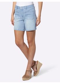 Jeansshorts Heine, Damen, Gr. 38, Normalgr&ouml;&szlig;en, blau, bleached, 79% Baumwolle, 19% Polyester, 2% Elasthan, unifarben, kurz, Jeans Jeansshorts