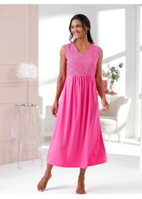 Nachthemd Ascafa "Nachthemd", Damen, Gr. 36/38, Normalgr&ouml;&szlig;en, fuchsia, 50% Baumwolle, 50% Modal, Spitze:26% Polyamid, 74% Viskose, rn% 2 Teile mit untersch. Material, unifarben, Kleider Nachthemd