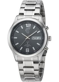 Funkuhr ETT "Gobi", silber (silberfarben, anthrazit), Armbanduhren, Herren, Funkuhr, Armbanduhr, Herrenuhr, Datum, Solar, Edelstahlarmband