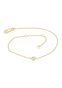 Goldarmband ONE ELEMENT "0,13 ct Diamant Brillant Armband Rundankerkette aus 585 Gelbgold 19 cm" Gr. 19, gold, Armb&auml;nder, Damen, mit Brillant, Gelbgold 585, Goldarmband